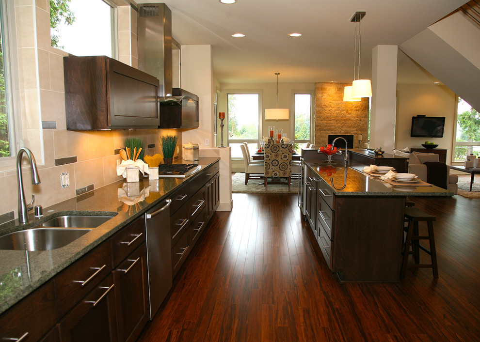 Windows above Contemporary Kitchen Seattle by Richard