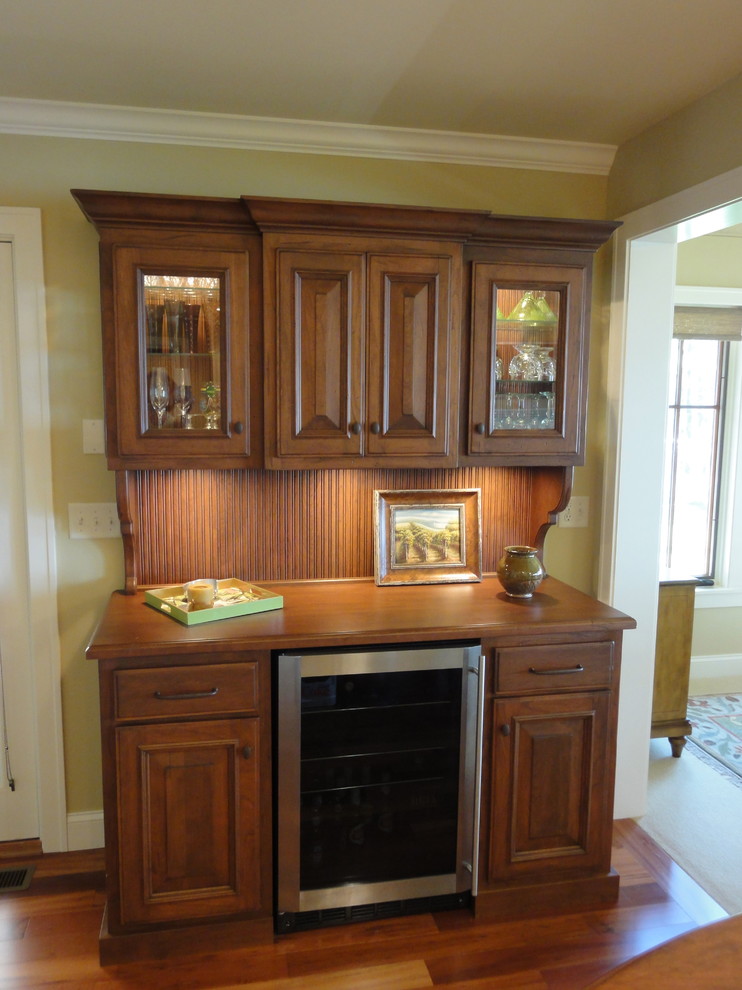 Wine Bar Hutch with Refrigerator Traditional Kitchen Minneapolis