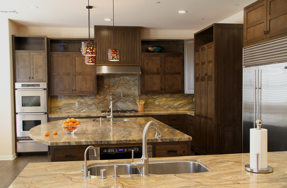 This is an example of a world-inspired kitchen in Los Angeles.