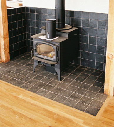 Wood Burn Stove Area - Kitchen - Portland - by Custom By Trade | Houzz