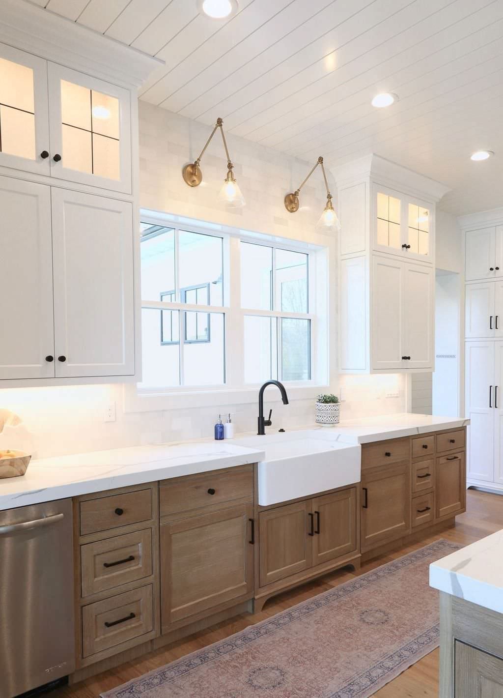 Kitchen With Light Wood Cabinets, White Quartz Countertops With Natural Wood Cabinets