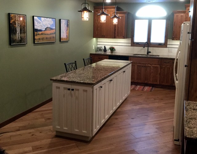 Wood floors and backsplash in Wisner, NE Classique Cuisine Omaha