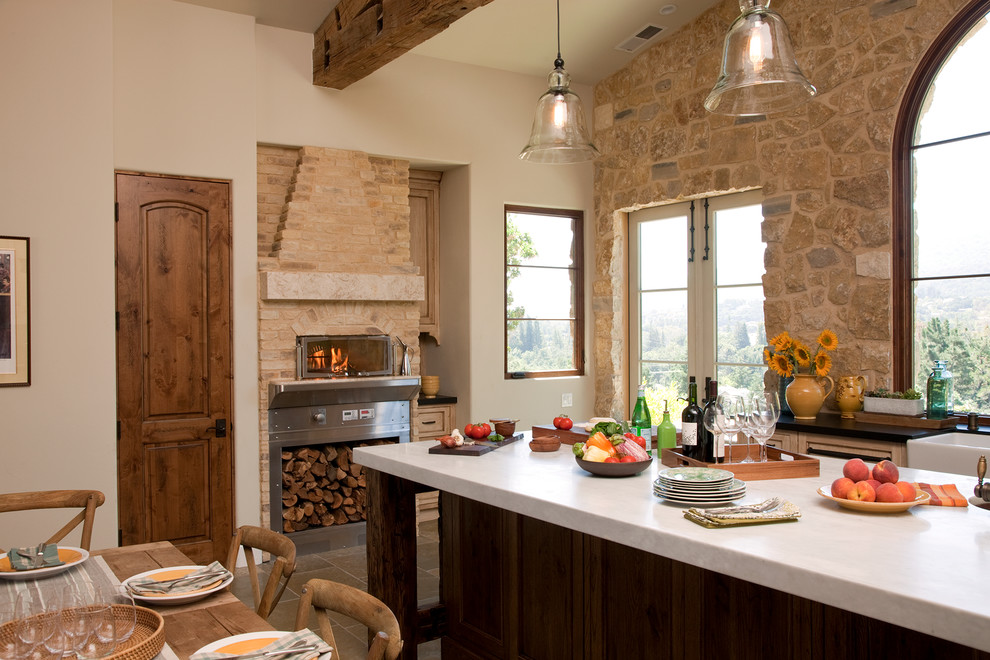 Example of a farmhouse kitchen design in Seattle
