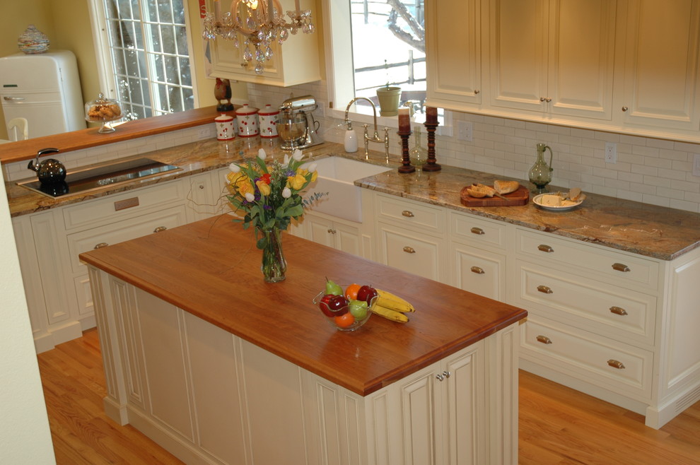 Wood Top Island Traditional Kitchen Denver by Kitchen Masters