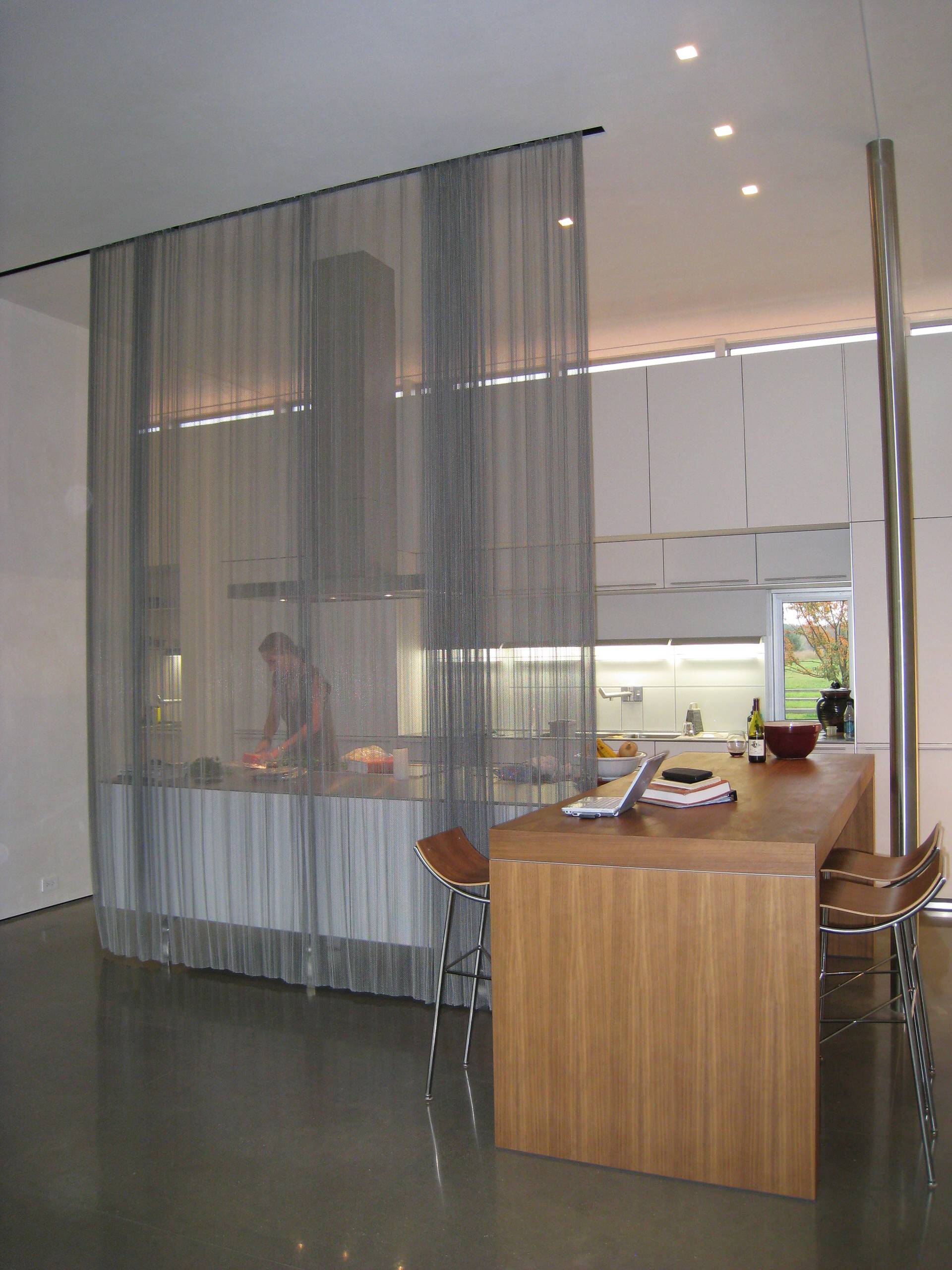Woven Wire Metal Room Divider - Modern - Kitchen - Portland - by Cascade  Coil Drapery | Houzz