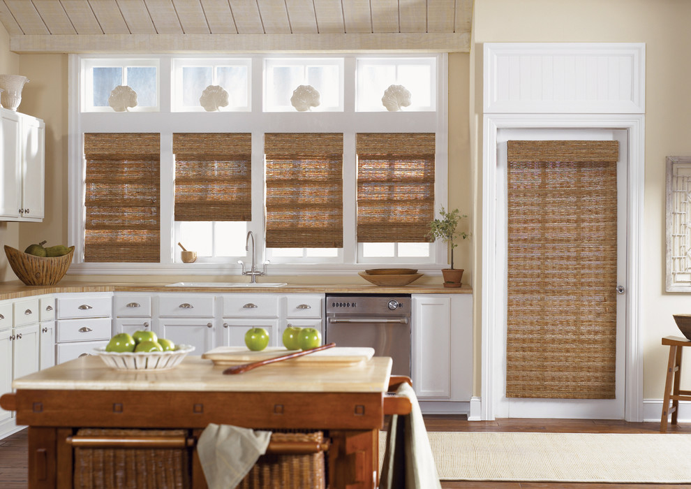 Woven Wood Shades For The Kitchen Traditional Kitchen San Diego