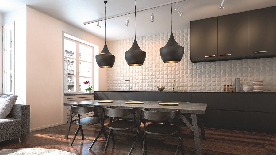 Trendy kitchen photo in Perth with white backsplash and ceramic backsplash
