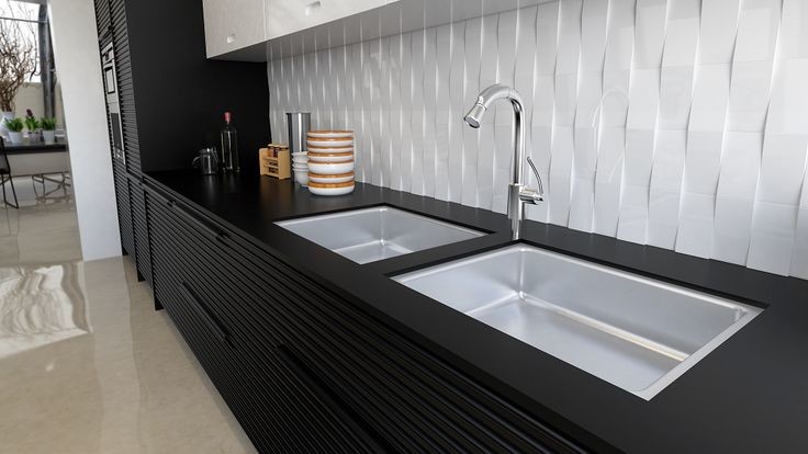 Kitchen - contemporary kitchen idea in Perth with white backsplash and ceramic backsplash