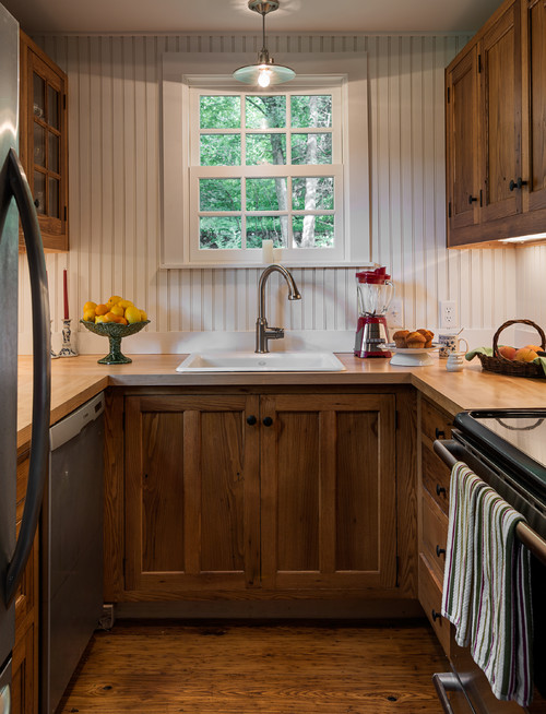 Barnwood Kitchens for a Rustic Look; reclaimed wood from old barns added to kitchens to bring out that farmhouse feel!