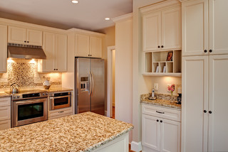 Modern Kitchen with White Granite Counter Top and Cutting Board · Creative  Fabrica