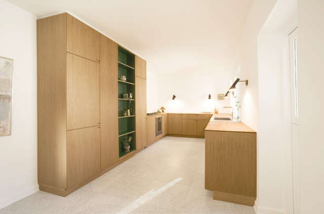 Carpenter kitchen by Nicolaj Bo wall lamps by Arne Jacobsen