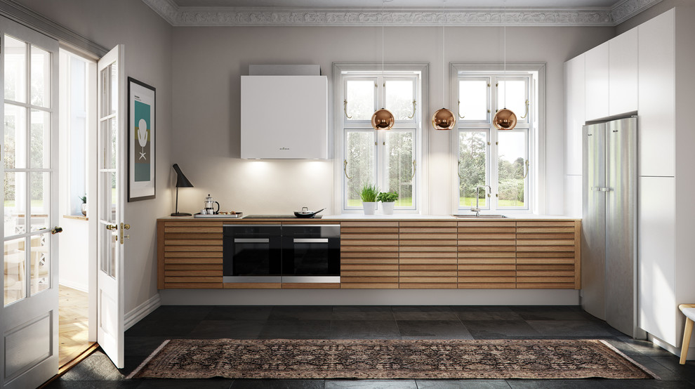 This is an example of a scandi kitchen in Esbjerg.