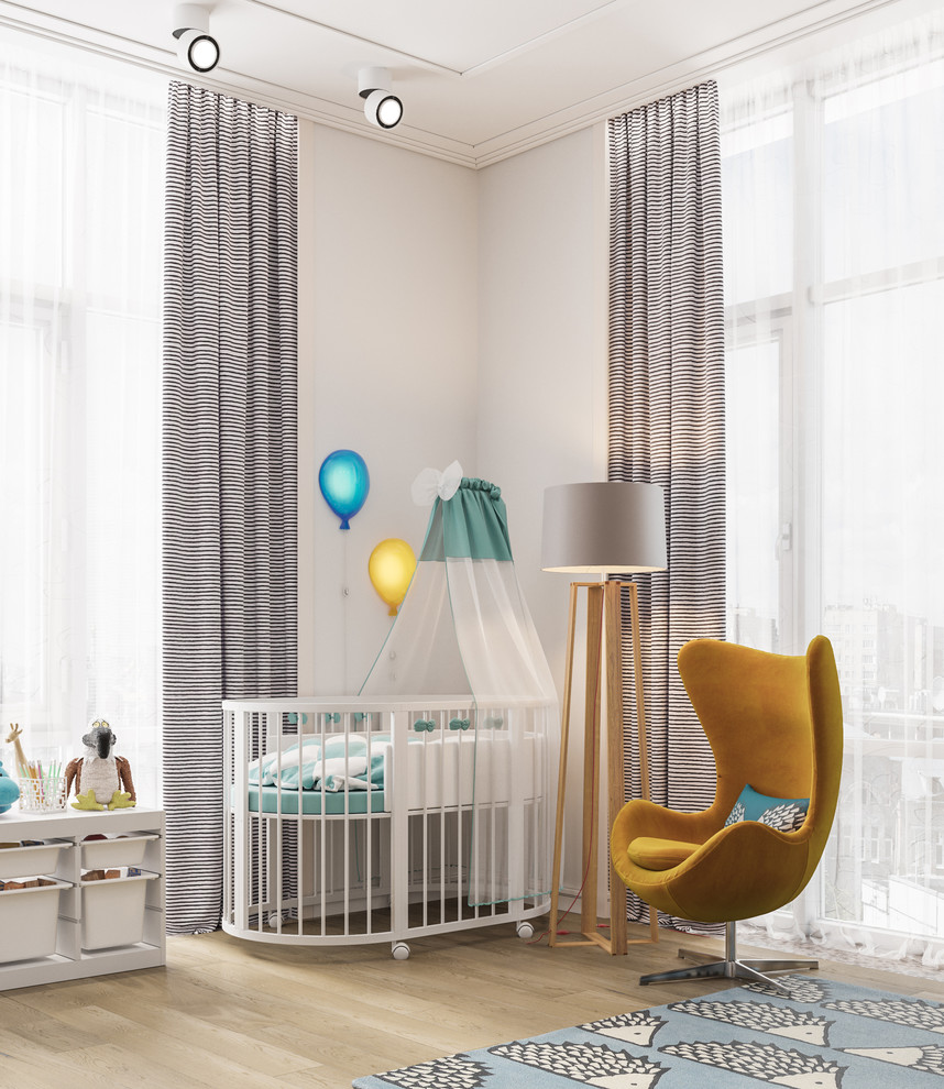 Design ideas for a classic nursery in Moscow.