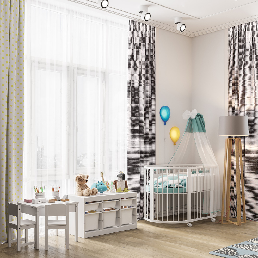 Inspiration for a transitional nursery remodel in Moscow