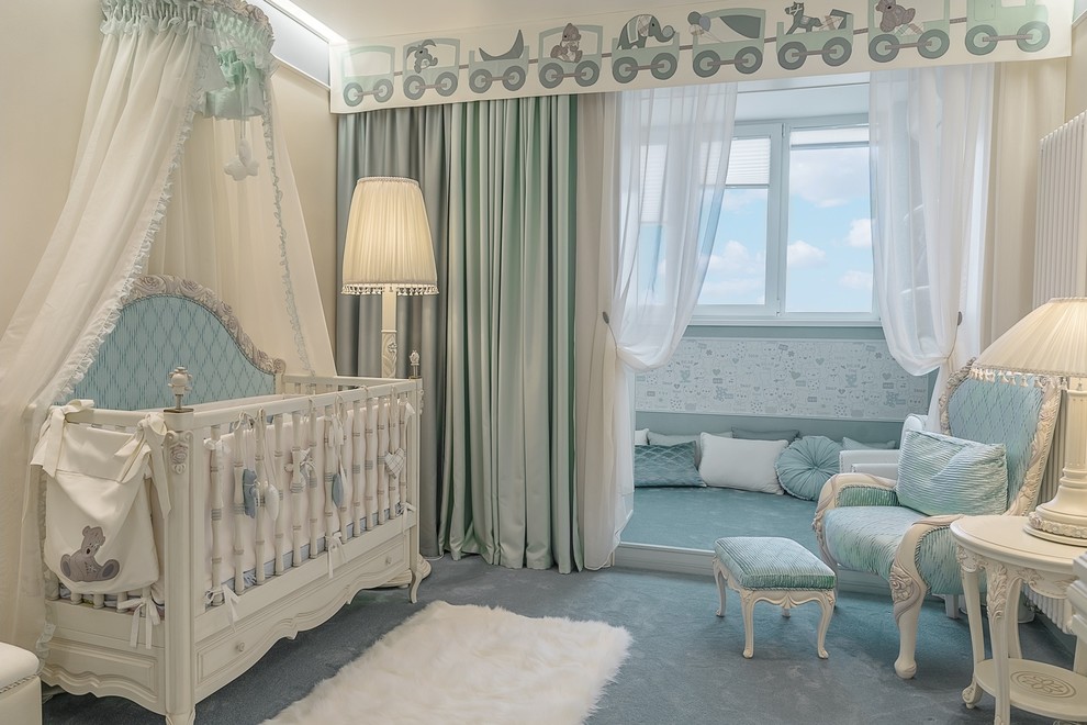 他の地域にあるトランジショナルスタイルのおしゃれな赤ちゃん部屋の写真