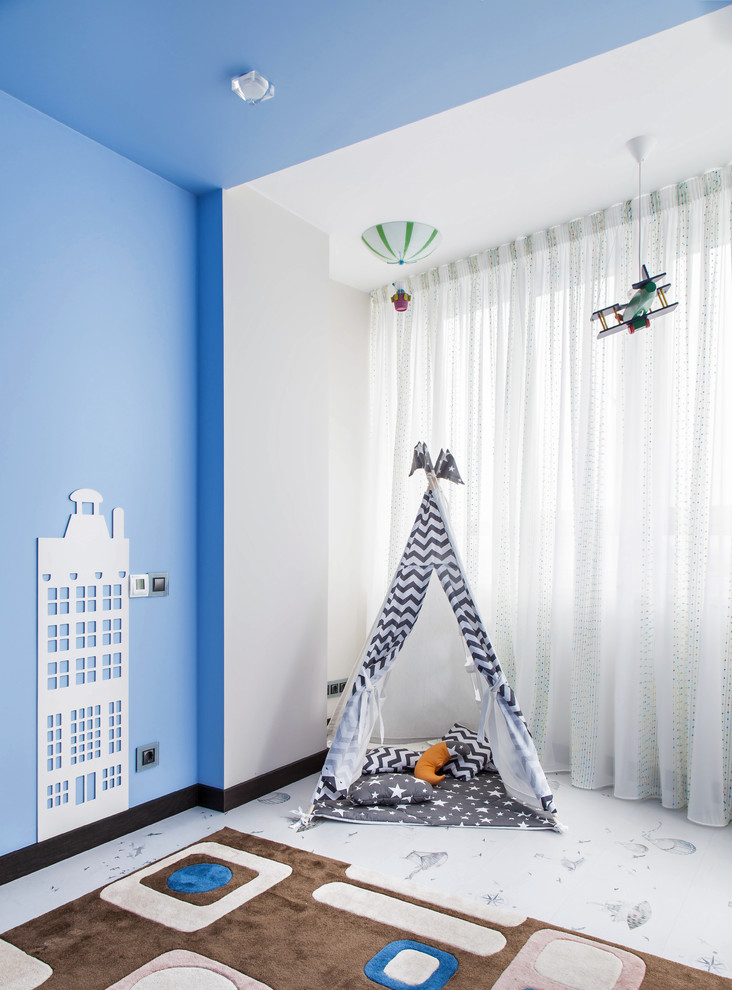 Design ideas for a medium sized contemporary nursery in Moscow.