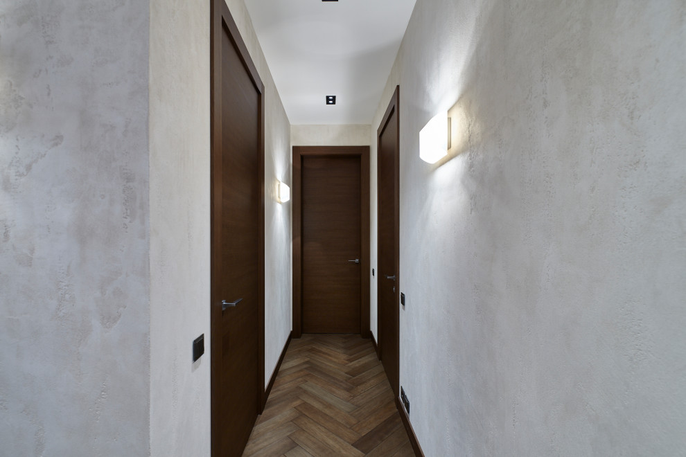 Свежая идея для дизайна: коридор среднего размера в современном стиле - отличное фото интерьера