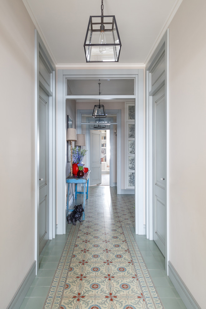 Inspiration for a hallway remodel in Moscow with beige walls
