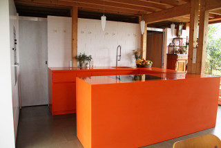 Warm Kitchen Color Trends – 10 Red & Orange Cabinetry Design Ideas