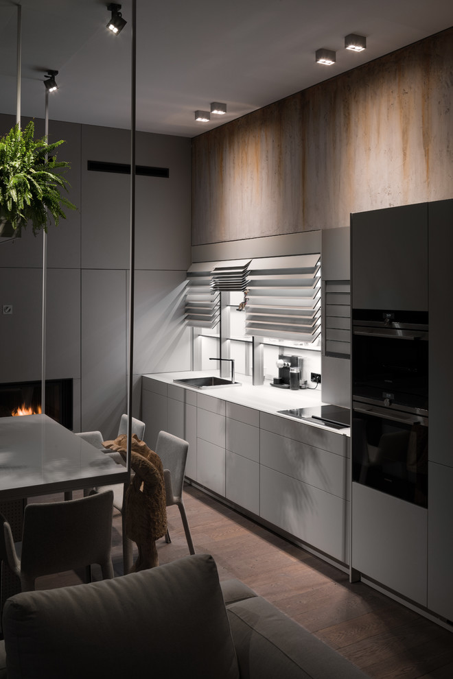 This is an example of a contemporary kitchen in Moscow.