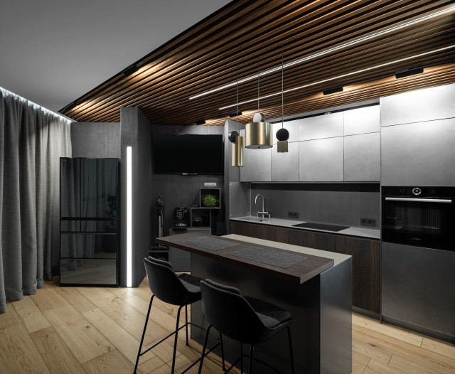 Черная кухня: идеи дизайна, фото в интерьере. Черные кухонные гарнитуры в Санкт-Петербурге