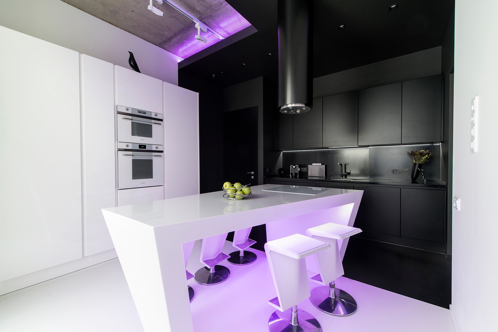 This is an example of a contemporary kitchen in Moscow.