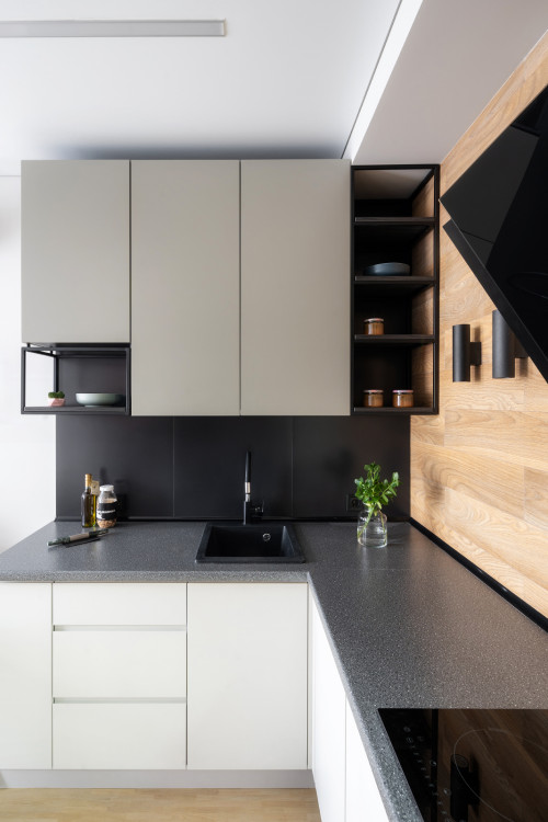 35+ White Cabinets with Black Backsplash ( MONOCHROME DESIGNS )