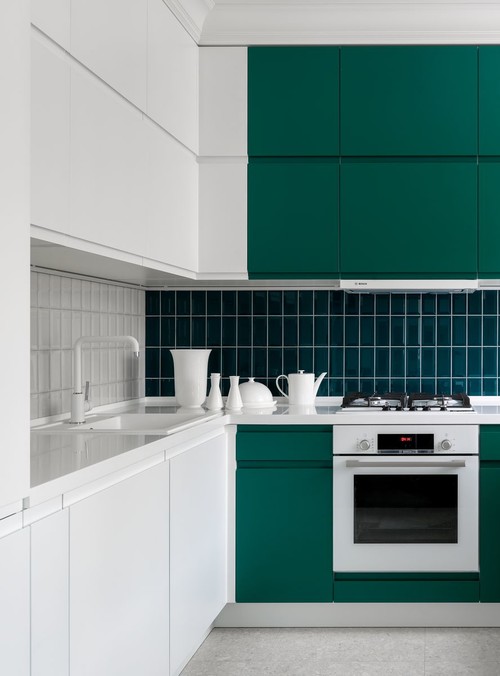 Green and White Kitchen Design: A Modern Twist in Very Small Kitchen Ideas