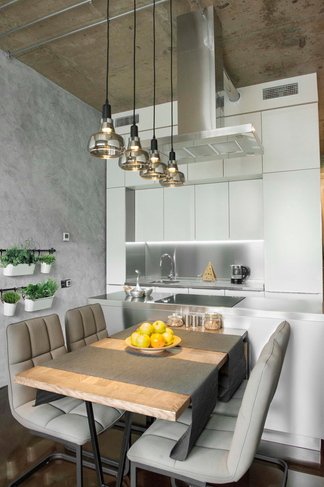 LOFT + кухня из нержавеющей стали - Industrial - Kitchen - Moscow - by ...
