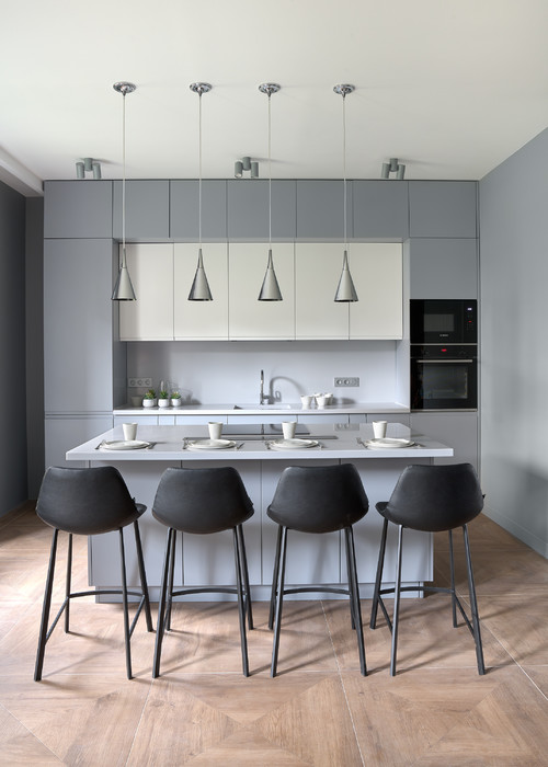 modern gray kitchen cabinets