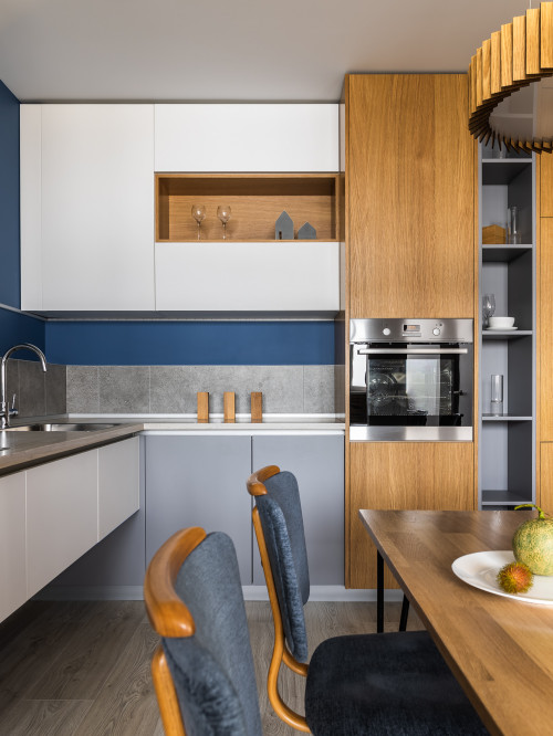 Very Small Kitchen Ideas: Adding a Pop of Blue for Contemporary Flair