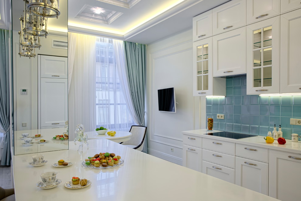 モスクワにあるトランジショナルスタイルのおしゃれなキッチンの写真