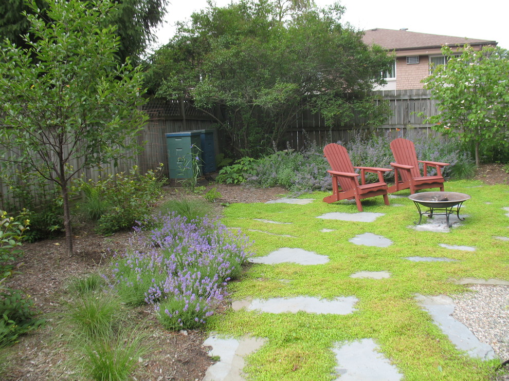 Esempio di un piccolo giardino eclettico esposto in pieno sole dietro casa in estate con pavimentazioni in pietra naturale