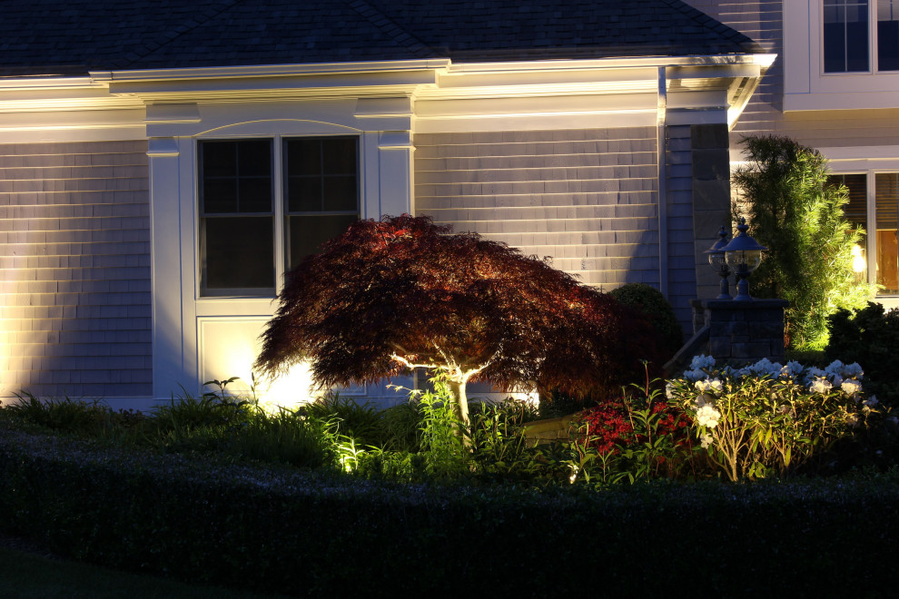 A Festive Lit Home of Color - Transitional - Landscape - Bridgeport ...