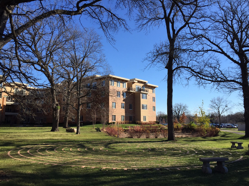 A full view of Carondelet Village Residence labyrinth with Carondelet