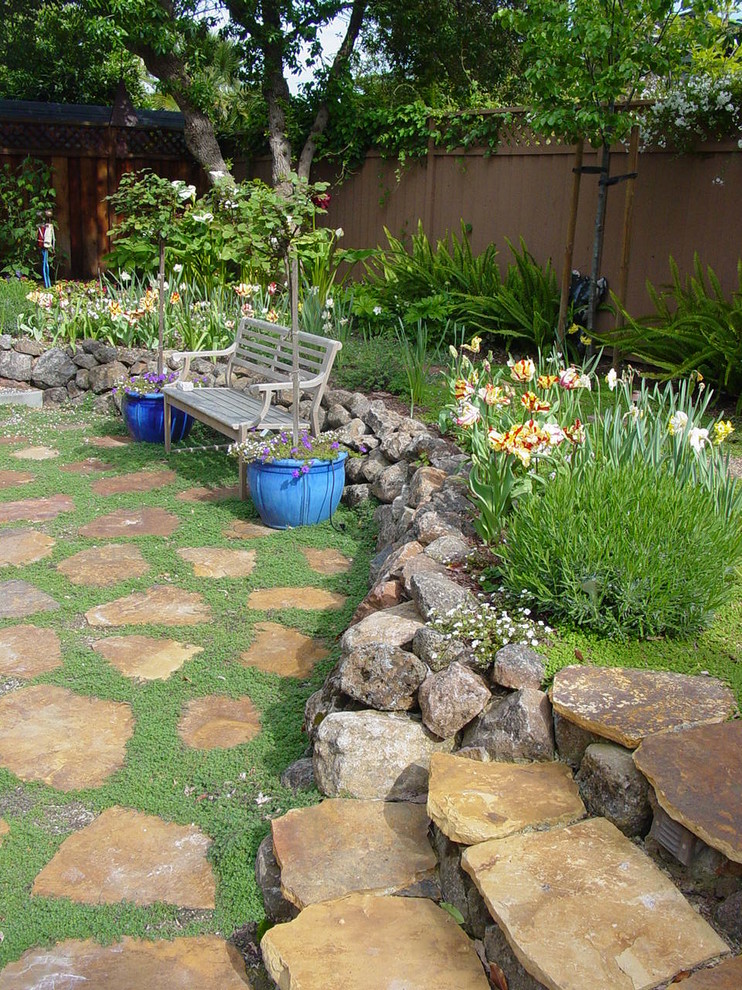 サンフランシスコにある地中海スタイルのおしゃれな庭 (擁壁) の写真