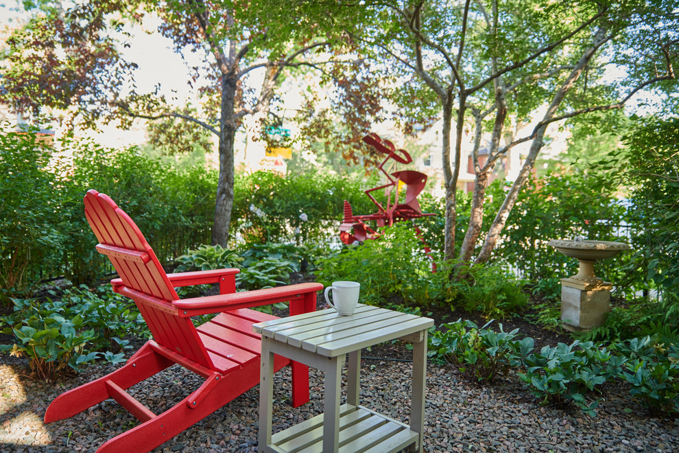 Inspiration for a contemporary partial sun courtyard formal garden in Denver for summer.