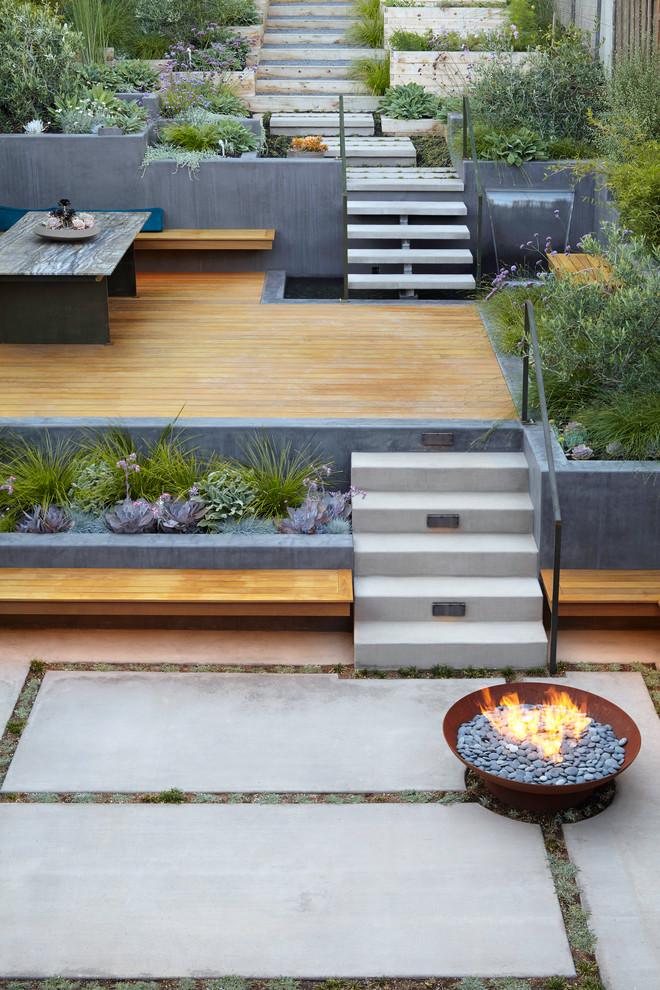 Design ideas for a modern garden steps in San Francisco.