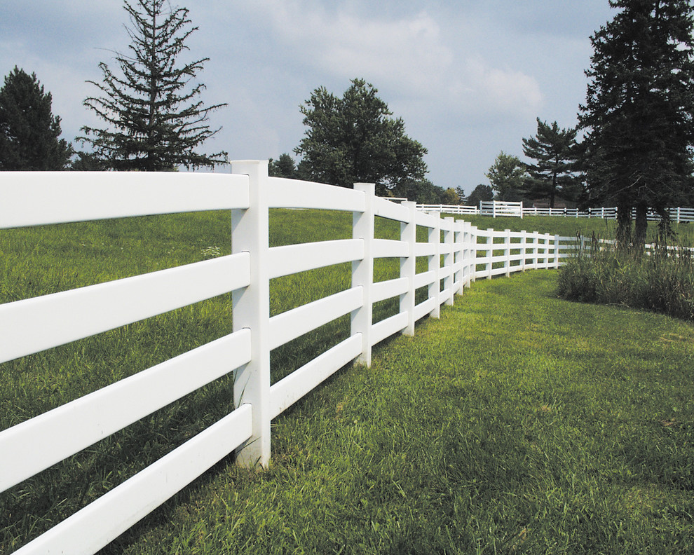 ActiveYards Vinyl Fence 4-Rail White Color - Traditional - Landscape ...