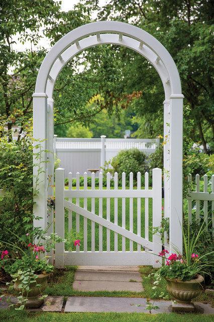 ActiveYards Vinyl Fence Arbor and Gate - Traditional - Landscape - Raleigh  - by Harrison Fence | Houzz