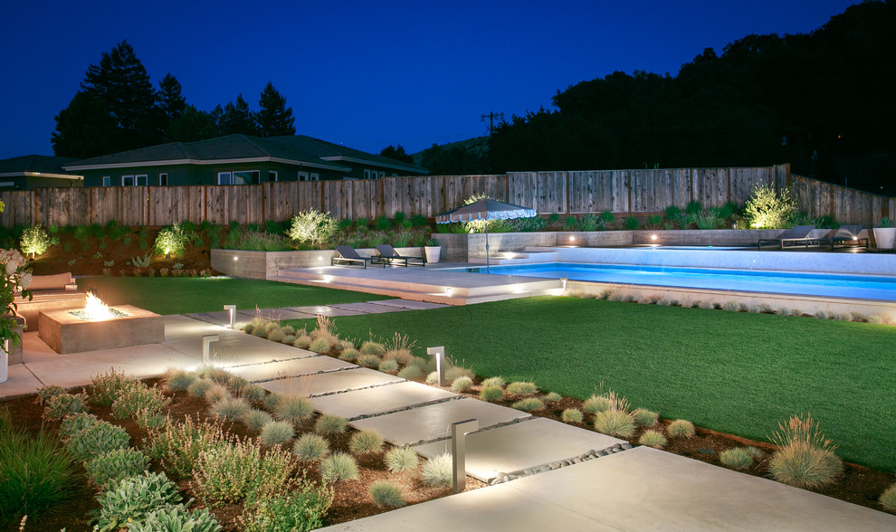 Inspiration for a contemporary backyard landscaping in San Francisco.