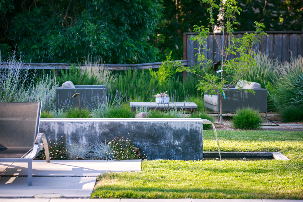 Foto di un grande giardino minimalista dietro casa