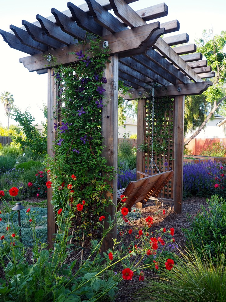 サンフランシスコにあるトラディショナルスタイルのおしゃれな整形庭園 (コンテナガーデン) の写真