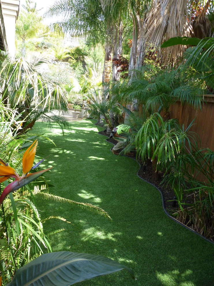 World-inspired back xeriscape garden in Orange County.