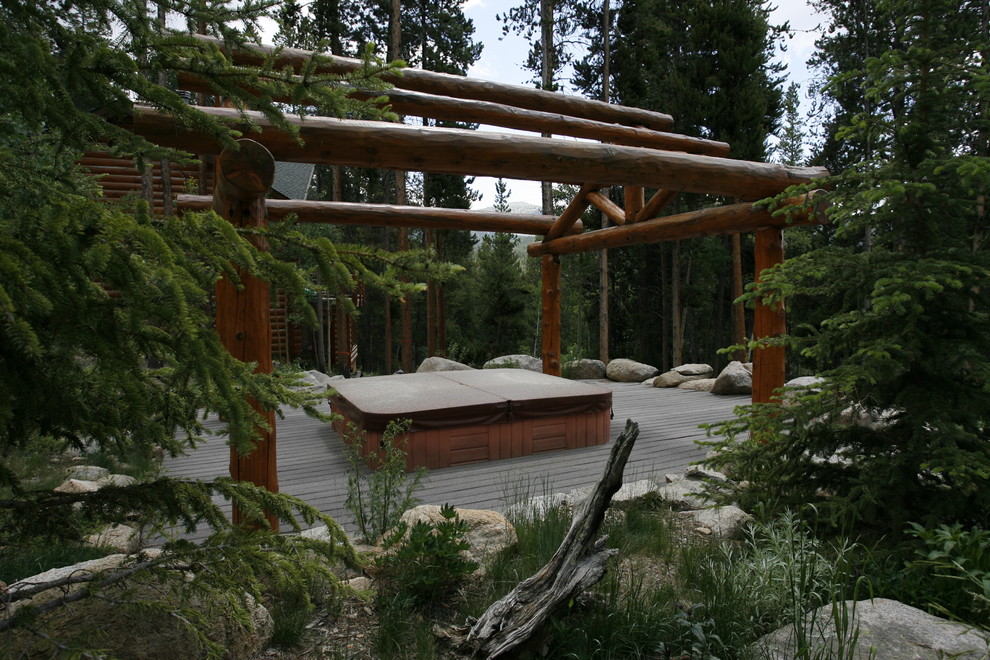 Authentic Rocky Mountain Log Cabin Rustic Landscape Denver by