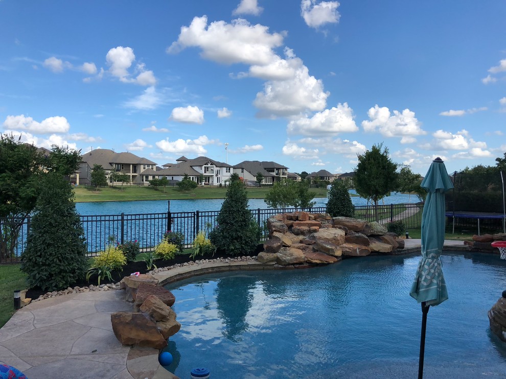 Avalon at Spring Green Pool Project Eclectic Landscape Houston