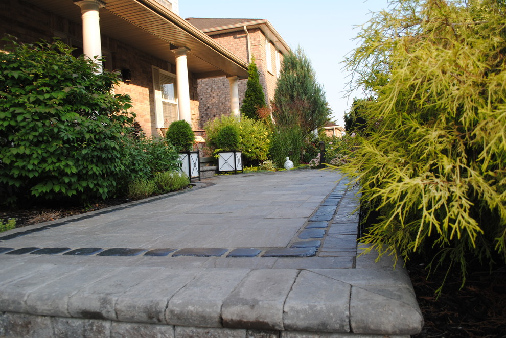 This is an example of a medium sized contemporary driveway garden in Toronto with concrete paving.