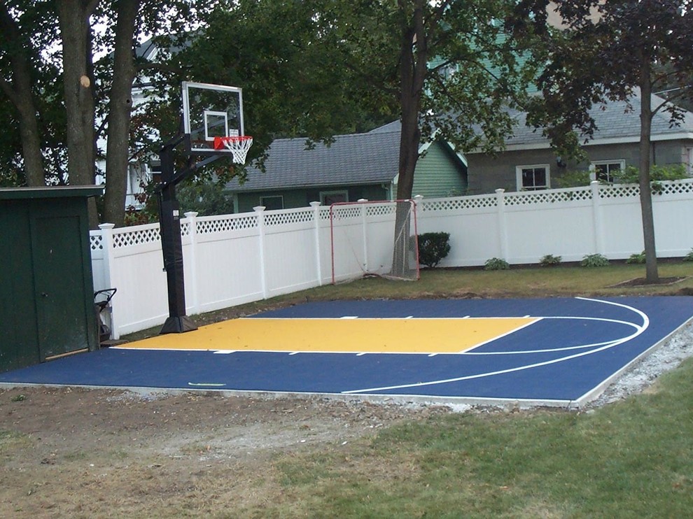 Backyard Basketball Courts in Malden Traditional Landscape Boston