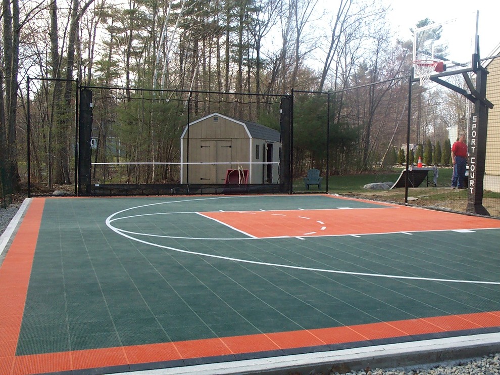 Backyard Basketball Courts in Merrimac Traditional Landscape