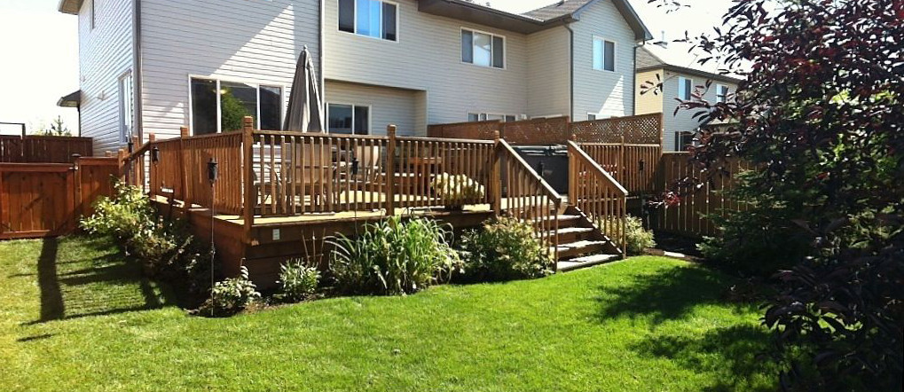 Backyard Landscaping Contemporary, Deck And Landscaping Calgary